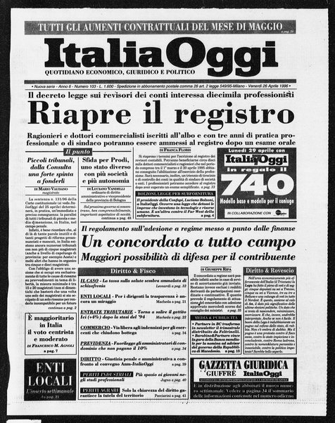 Italia oggi : quotidiano di economia finanza e politica